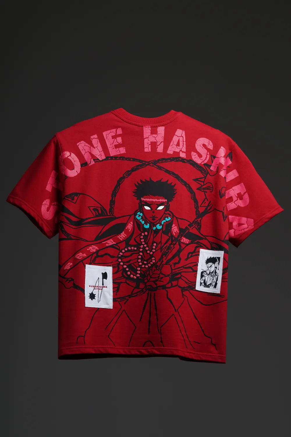 Pillar Of Stone - Anime oversized T-shirt with Patchwork